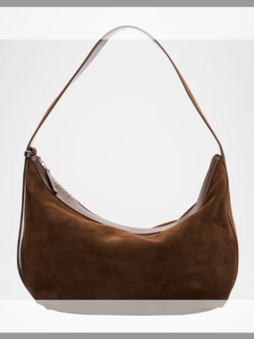STAUD NWT Large Demy Suede Shoulder Bag (ORIG. $495) COLOR=TRUFFLE